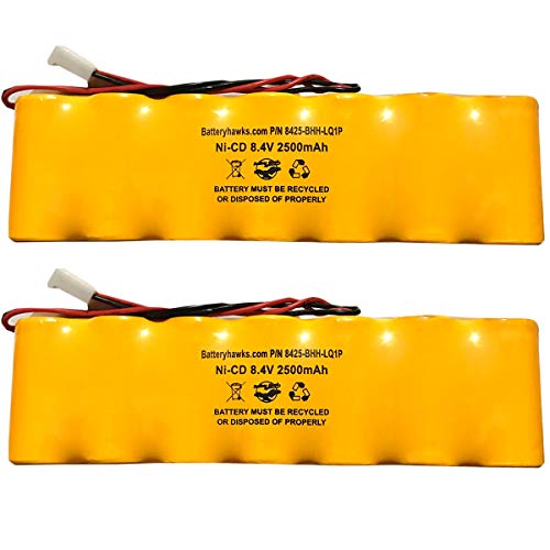 (2 Pack) Dual-Lite 93011385 Hubbell Battery Exit Sign Emergency Light Ni-CD Battery Pack Replacement 8.4v 2500mah