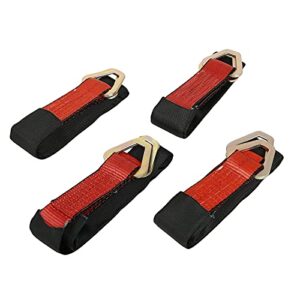 4 Pack 2"x 36" Tow Axle Strap Race Car Truck Wrecker Hauler Wheel Tie Down Strap with D Ring 10,000 Lb Combination Breaking Strength(Red)