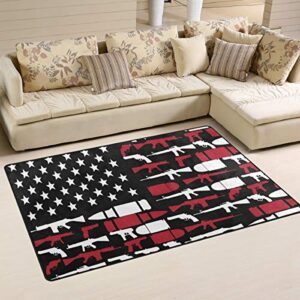 ainans gun country usa flag area rug carpet non-slip floor mat doormats for living room bedroom 60 x 39 inches