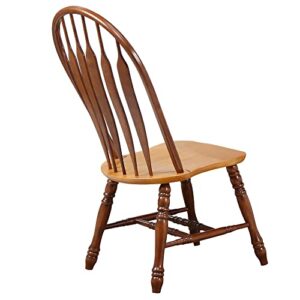 Sunset Trading Oak Selections Dining Chair, Medium Walnut with Light Finish seat