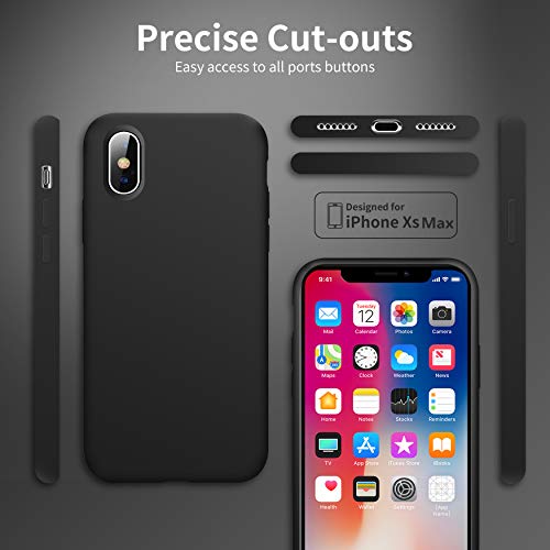 OTOFLY iPhone Xs Max Case,Ultra Slim Fit iPhone Case Liquid Silicone Gel Cover with Full Body Protection Anti-Scratch Shockproof Case Compatible with iPhone Xs Max, [Upgraded Version] (Black)