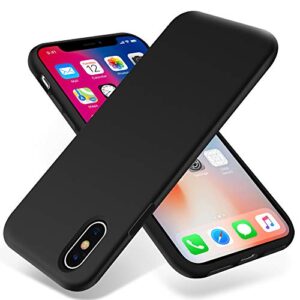 otofly iphone xs max case,ultra slim fit iphone case liquid silicone gel cover with full body protection anti-scratch shockproof case compatible with iphone xs max, [upgraded version] (black)