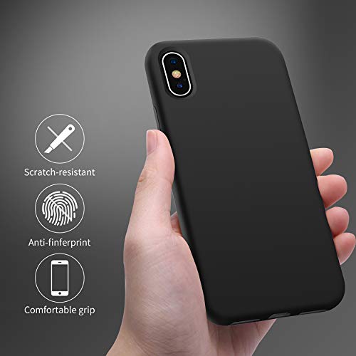 OTOFLY iPhone Xs Max Case,Ultra Slim Fit iPhone Case Liquid Silicone Gel Cover with Full Body Protection Anti-Scratch Shockproof Case Compatible with iPhone Xs Max, [Upgraded Version] (Black)