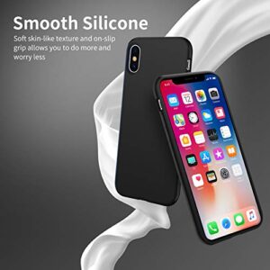 OTOFLY iPhone Xs Max Case,Ultra Slim Fit iPhone Case Liquid Silicone Gel Cover with Full Body Protection Anti-Scratch Shockproof Case Compatible with iPhone Xs Max, [Upgraded Version] (Black)