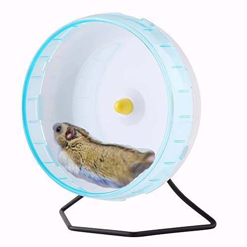 Plastic Silent Running Wheel Hamster Mouse Rat Exercise Toys Pet Toy Training Cage Accessory for Small Animals Mouse with Iron Stand