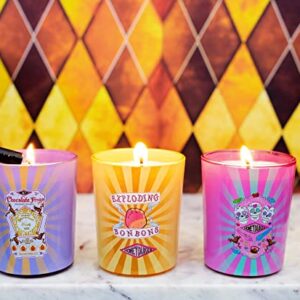 Harry Potter Honeydukes Scented Soy Wax Candle Collection, Set of 3 with Unique Fragrances | 20-Hour Burn Time | Home Decor Housewarming Essentials, Wizarding World Hogwarts Gifts and Collectibles