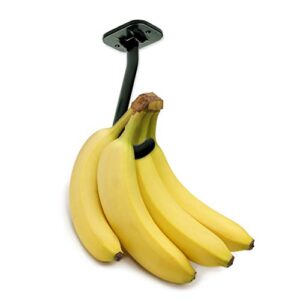 banana hook hanger (2 pack) for hanging bananas under a cabinet to ripen and store (black)