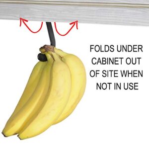 Banana Hook Hanger (2 Pack) for Hanging Bananas Under a Cabinet to Ripen and Store (Black)