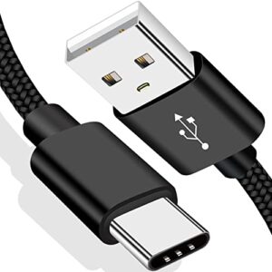 6ft long usb-c type c power cord charger cable for gopro hero max,hero 11 10 9 8 7 6 5 session 2018 black white silver for samsung galaxy note for lg g7 data sync charging cord for go pro hero7 hero9