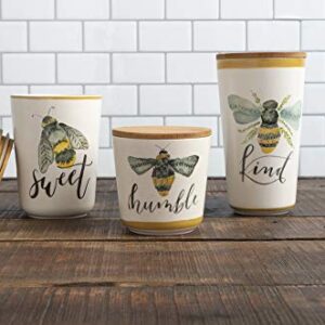 Primitives by Kathy Kitchen Canisters, Set of 3, Bees - Kind, Sweet, Humble