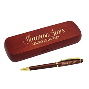 my personal memories, custom engraved ballpoint pen with personalized case - wood pen set for lawyers, doctors, teachers, graduates, students (rosewood)