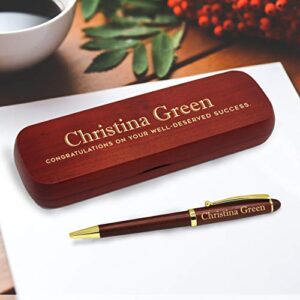 My Personal Memories, Custom Engraved Ballpoint Pen with Personalized Case - Wood Pen Set for Lawyers, Doctors, Teachers, Graduates, Students (Rosewood)