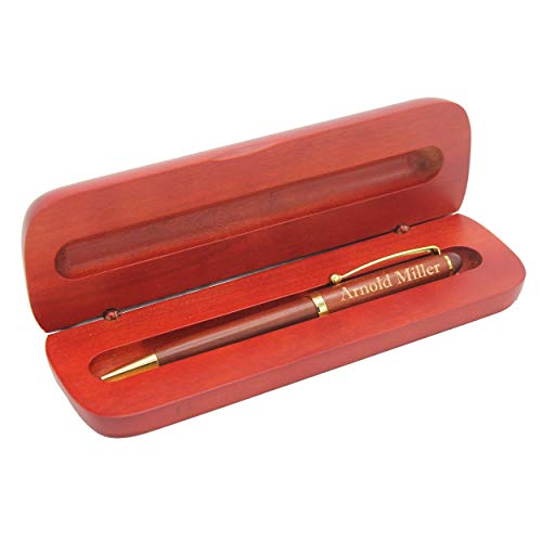 My Personal Memories, Custom Engraved Ballpoint Pen with Personalized Case - Wood Pen Set for Lawyers, Doctors, Teachers, Graduates, Students (Rosewood)