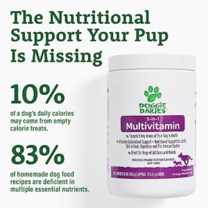 Doggie Dailies 5 in 1 Multivitamin for Dogs, 225 Soft Chews, Dog Multivitamin for Skin and Coat Health, Joint Health, Improved Digestion, Antioxidants, Support a Healthy Immune System