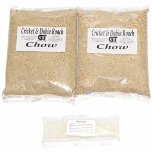 G&T Country Living Cricket Food and Dubia Roach Chow/Feed (2 Lbs.) - (1 Oz.) Packet of Water Gel Crystals - Premium Food to Raise Your Feeder Crickets and Dubia Roaches