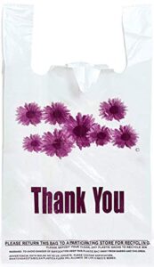 royalhouse purple flower thank you plastic t-shirt bags - 308 pcs/roll