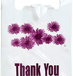 ROYALHOUSE Purple Flower Thank You Plastic t-Shirt Bags - 308 pcs/roll