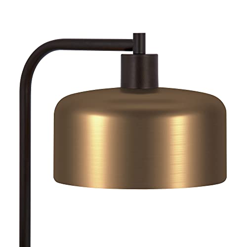 Cadmus 57" Tall Floor Lamp with Metal Shade in Blackened Bronze/Brass/Brass