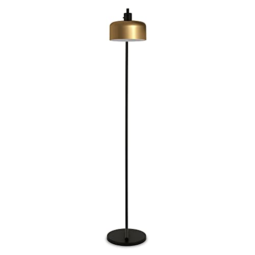 Cadmus 57" Tall Floor Lamp with Metal Shade in Blackened Bronze/Brass/Brass
