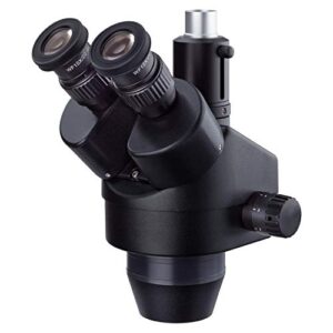 amscope 7x-45x black trinocular zoom stereo microscope simul-focal head