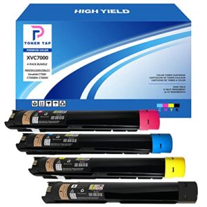 toner tap high yield for versalink c7000dn c7000n (4-pack bundle) 106r03757 106r03758 106r03759 106r03760 remanufactured color cartridges