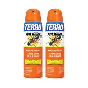terro t401sr indoor and outdoor ant killer aerosol spray - kills ants, cockroaches, crickets, scorpions, spiders, and other insects - 2 pack 32 total ounces
