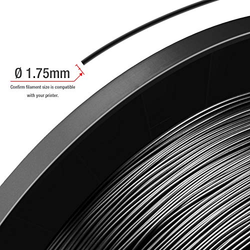 TIANSE PLA Filament 1.75mm PLA 3D Printer Filament, 5kg Cardboard Spool (11 lbs), Dimensional Accuracy +/- 0.03mm (Black 1-Pack)