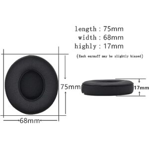 Replacement Ear Pads Compatible with Beats Solo 2 and Solo 3 Wireless On Ear Headphones Memory Foam Ear Cushions Black