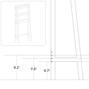 VASAGLE 2 shelves Toilet Storage Rack, Adjustable Bottom Bar, Brown