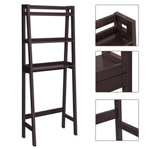 VASAGLE 2 shelves Toilet Storage Rack, Adjustable Bottom Bar, Brown