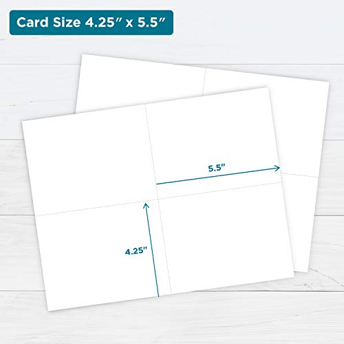 PrintWorks Heavyweight Printable Postcards for Mailings, Flashcards, and More, 67lb/147gsm, 4 Cards Per Sheet, 250 Sheets, 1000 Cards Total, White (04299) (4.25 x 5.5 Inches Postcard Size)