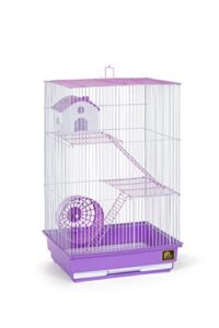 prevue pet products three-story hamster & gerbil cage purple & white sp2030p
