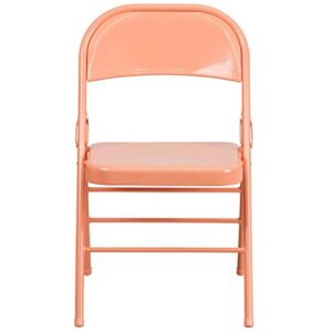 Flash Furniture Metal Folding Chairs, 2 Pack, Sedona Coral