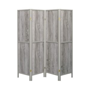 Coaster Furniture Folding Screen Grey Driftwood 4-Panel 961415