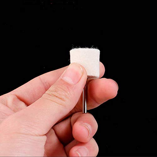 NGe 15Pcs 1/2inch Wool Felt Polishing Bits Mandrel White Cylinder Rotary Tool Accessories Kit Fit Dremel - 1/8inch Shank (3x12mm cylinder)