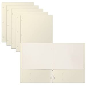 two pocket portfolio folders, 50-pack, white, letter size paper folders, by better office products, 50 pieces, white