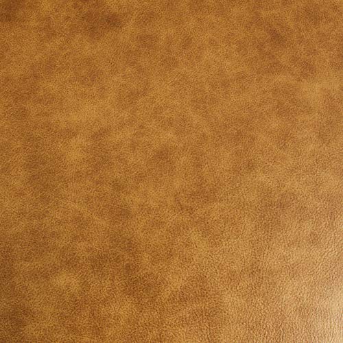 Amazon Brand – Rivet Sloane Mid-Century Rectangular Modern Leather Ottoman, 31.9"W, Caramel