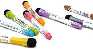 YES4QUALITY Magnetic Dry Erase Markers with Eraser Cap - 8 Pack, Fine Tip, Low Odor - White Board Markers Perfect for Dry Erase Whiteboards in the Office, Classroom or at Home