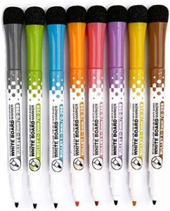 yes4quality magnetic dry erase markers with eraser cap - 8 pack, fine tip, low odor - white board markers perfect for dry erase whiteboards in the office, classroom or at home
