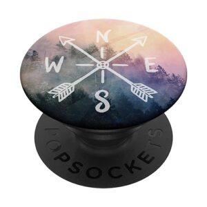 arrows and compass foggy mountain forest by nature magick popsockets popgrip: swappable grip for phones & tablets popsockets standard popgrip