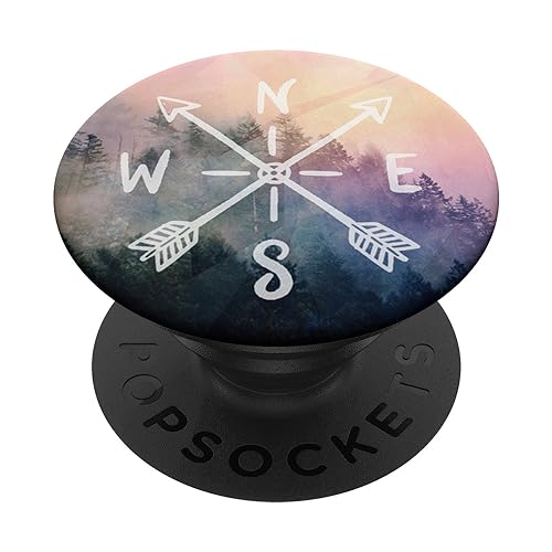 Arrows and Compass Foggy Mountain Forest by Nature Magick PopSockets PopGrip: Swappable Grip for Phones & Tablets PopSockets Standard PopGrip