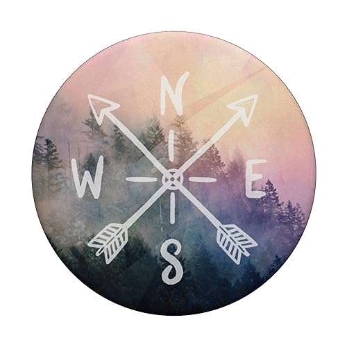 Arrows and Compass Foggy Mountain Forest by Nature Magick PopSockets PopGrip: Swappable Grip for Phones & Tablets PopSockets Standard PopGrip