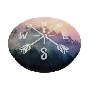 Arrows and Compass Foggy Mountain Forest by Nature Magick PopSockets PopGrip: Swappable Grip for Phones & Tablets PopSockets Standard PopGrip