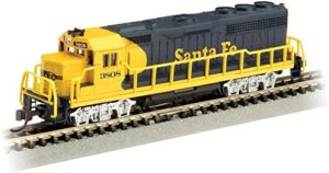 emd gp40 diesel locomotive santa fe #3808 (blue & yellow) (with dynamic brakes) - n scale