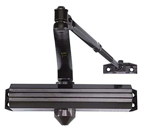 LYNN HARDWARE Medium/Heavy Duty Commercial Door Closer - DC7016 Surface Mounted, Grade 1- ADA & UL 3 Hour Fire Rated, Adjustable Size 1-6 for entrances & Aluminum storefronts- US10B Dark Bronze