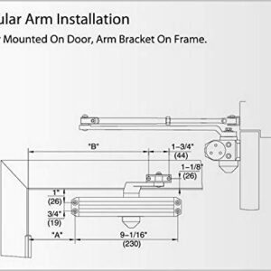 LYNN HARDWARE Medium/Heavy Duty Commercial Door Closer - DC7016 Surface Mounted, Grade 1- ADA & UL 3 Hour Fire Rated, Adjustable Size 1-6 for entrances & Aluminum storefronts- US10B Dark Bronze