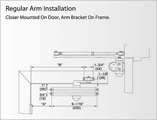 LYNN HARDWARE Medium/Heavy Duty Commercial Door Closer - DC7016 Surface Mounted, Grade 1- ADA & UL 3 Hour Fire Rated, Adjustable Size 1-6 for entrances & Aluminum storefronts- US10B Dark Bronze