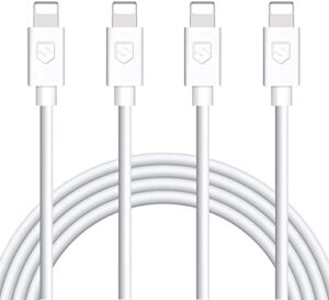iphone charger, 4pack 6ft lightning to usb charging cable cord compatible with iphone 13 12 11 pro 11 xs max xr x 8 8plus 7 7plus 6 6plus 6s 6splus 5 5s se (s-06wh) 