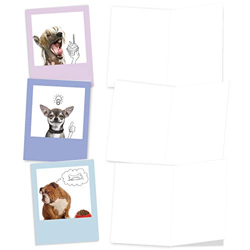 The Best Card Company - 20 Boxed Dog Cards with Envelopes (4 x 5.12 Inch) - Blank Assortment (10 Designs, 2 Each) - Dogs & Doodles AM6582OCB-B2x10