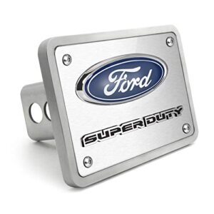 ipick image made for ford super-duty 3d logo brushed 3/8" thick billet aluminum 2" tow hitch cover